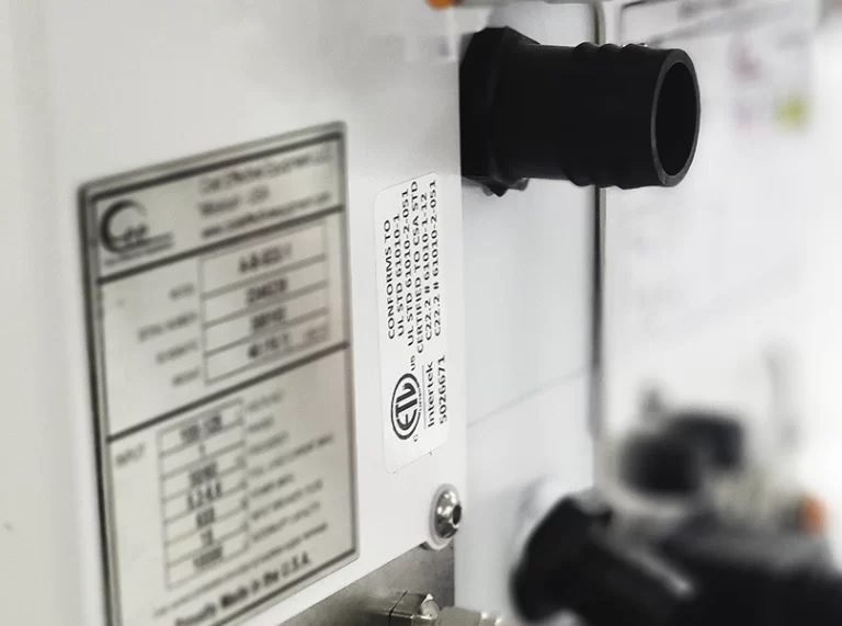 A photograph of the Cee® Apogee® Spin Coater's NRTL label.
