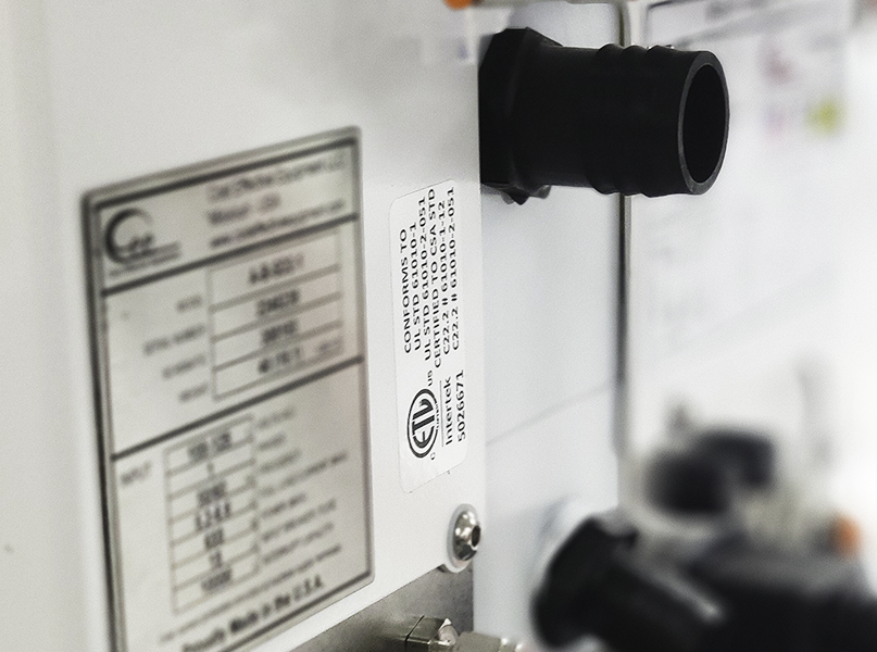 A photograph of the Cee® Apogee® Spin Coater's NRTL label.