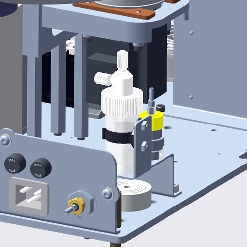The Cee® Apogee® Spin Coater's Integrated PFA fluid trap.